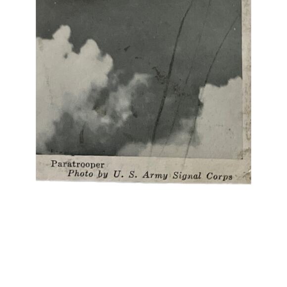 Vtg WWII Postcard Ephemera WR Thompson Paratrooper No 1670 US Army Signal Corps - Picture 4 of 10